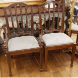 A set of 12 Edwardian dining chairs, stamped F.H.