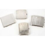 A selection of four hallmarked silver cigarette ca