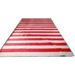 Grey and red striped Kilim, 3.90m x 2.70m