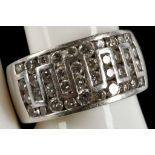 A gentleman's 18ct white gold ring set with approx. 1.50ct of diamonds