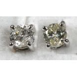 A pair of 18ct white gold diamond stud earrings (0.33ct)