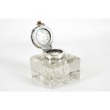 An Edwardian crystal glass and hallmarked silver t