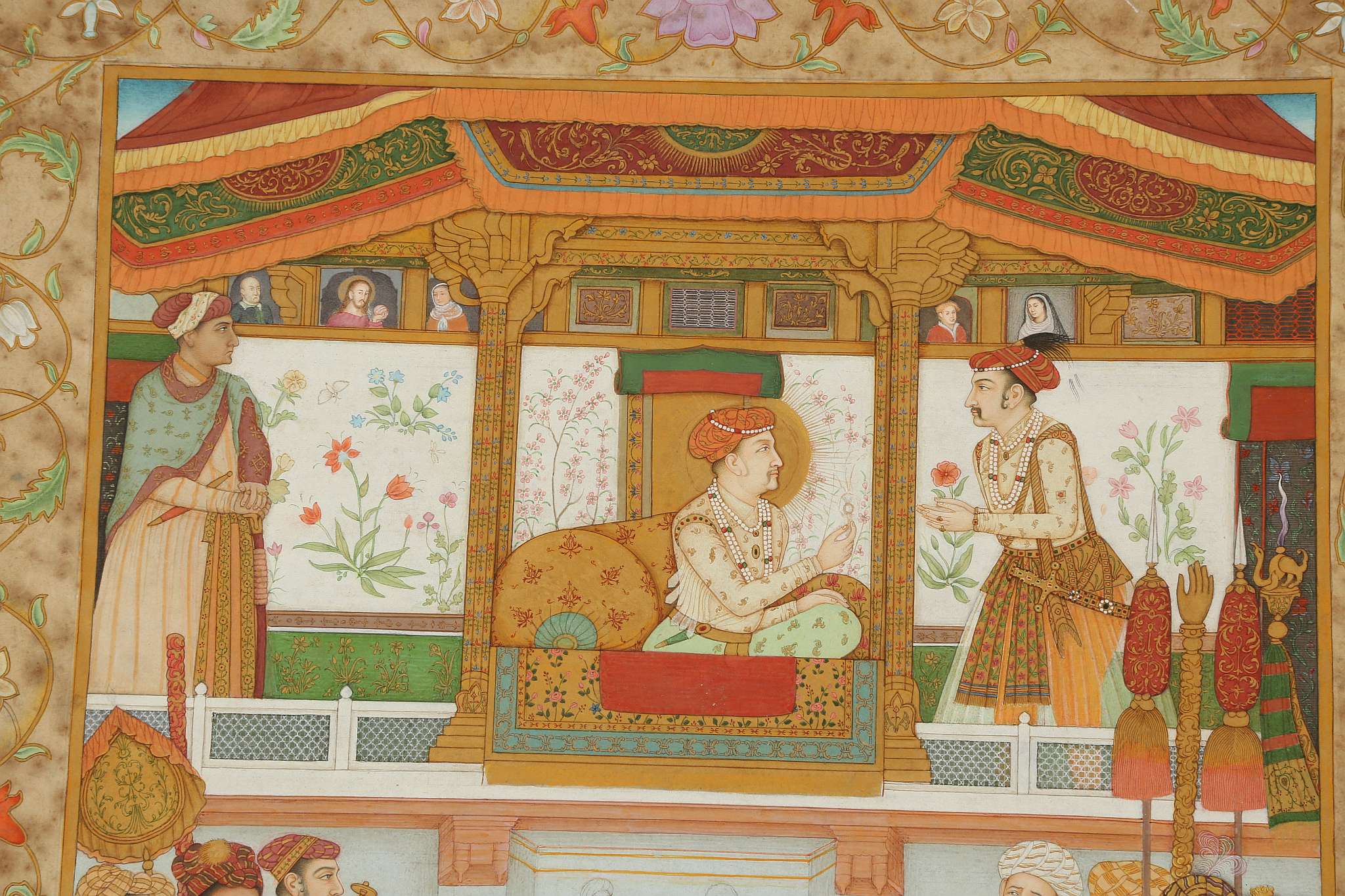 A MUGHAL ALBUM PAGE. 19th Century. Gouache heighte - Image 2 of 6