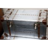 A leather and aluminium aviation trunk (small)