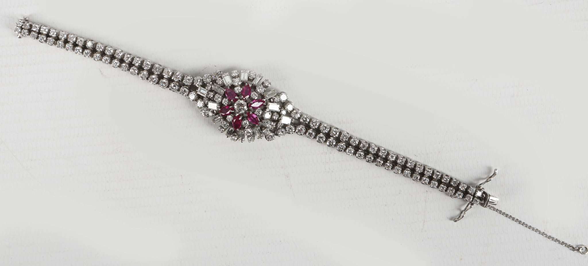 A diamond and ruby bracelet set in 18ct white gold, approx. 7cts - Image 2 of 2