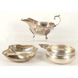 A late 19th or early 20th century sterling silver sauce boat by R. Brayton in Georgian manner, A