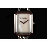 A ladies stainless steel Chanel 'premiere chain' dress watch, cased, unworn condition with