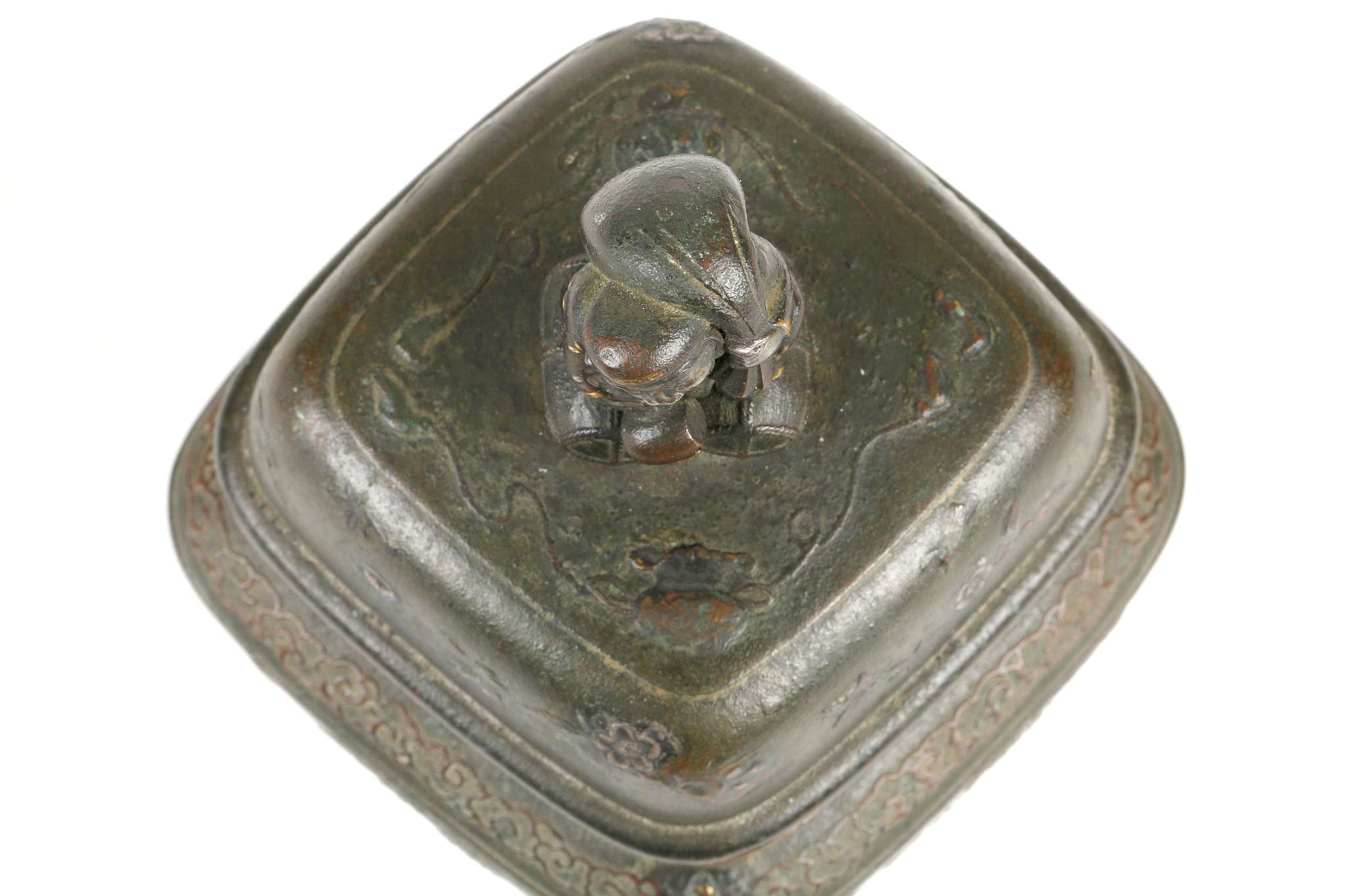 A JAPANESE BRONZE KORO AND COVER.  Late Meiji.  Of - Image 6 of 8