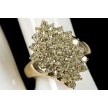 A 14ct yellow gold fancy diamond cluster ring (1.88cts)