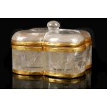 A MUGHAL STYLE ROCK CRYSTAL QUATREFOIL BOX AND COVER.  8th / 19th Century.  The box cut into four