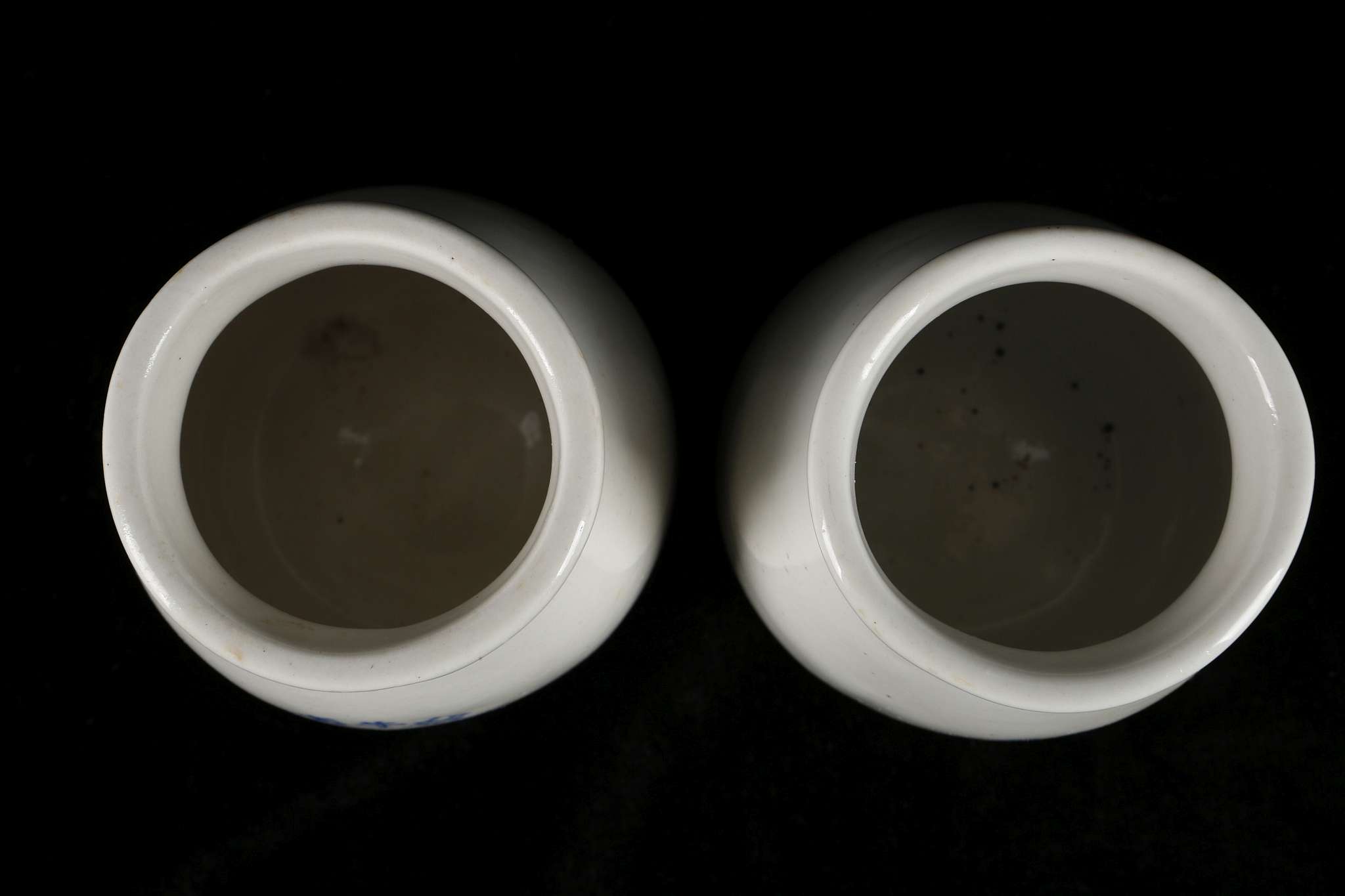 A PAIR OF CERAMIC MILK BOTTLES.  Mid 1960s.  Thickly potted, with a swelling body, a thick neck - Image 5 of 6