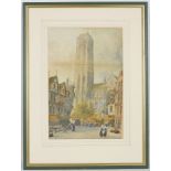 Paul Braddon, 1864-1938, 'Antwerp Cathedral' and 'The Cathedral, Valines', a pair of watercolours