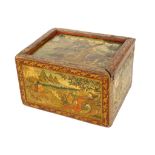 A MONGOLIAN PAINTED WOODEN BOX. 19th Century. Finely painted and gilded on five sides each with