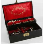 A large and interesting collection of costume jewellery, including watches, necklaces, rings and