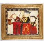 J. Roybal, 'The Quartet',  a modern oil on canvas, signed, 50cm x 61cm, together with a smaller