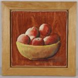 Denis de Caires, 20th century modern 'After Meléndez, 1989', oil on canvas still life of fruit in