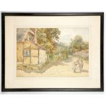 G. Hodgson, 19th century English School, a charming pair of rural village watercolours, 'The