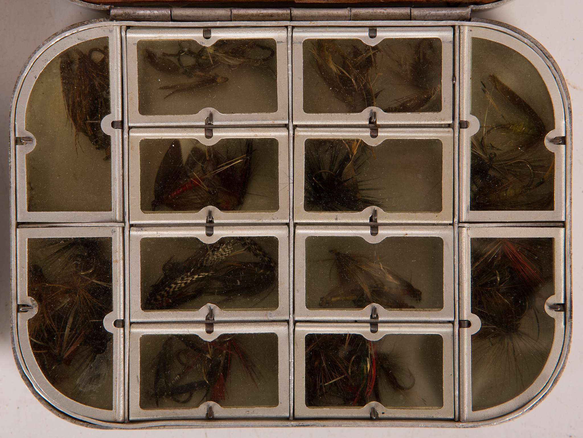 Two Wheatly metal fly boxes and contents, comprising in one box a collection of salmon flies and - Image 3 of 4