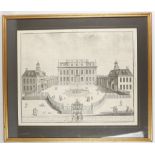 A 19th century engraving of the original Buckingham House as published by I. Smith of Exeter