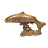 B.R. Elton, a limited edition bronzed model of a leaping salmon (this is no. 103 of 250), signed and