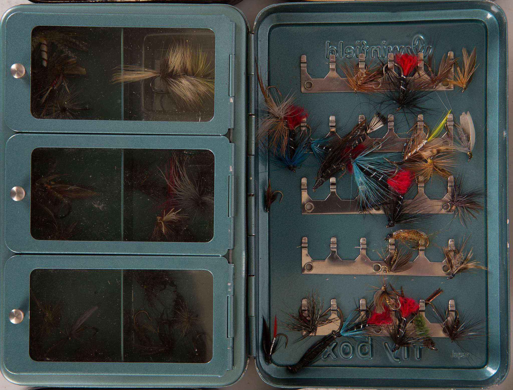 Two Wheatley metal fly boxes and contents of wet and dry flies, a metal box of dry flies for - Image 4 of 5