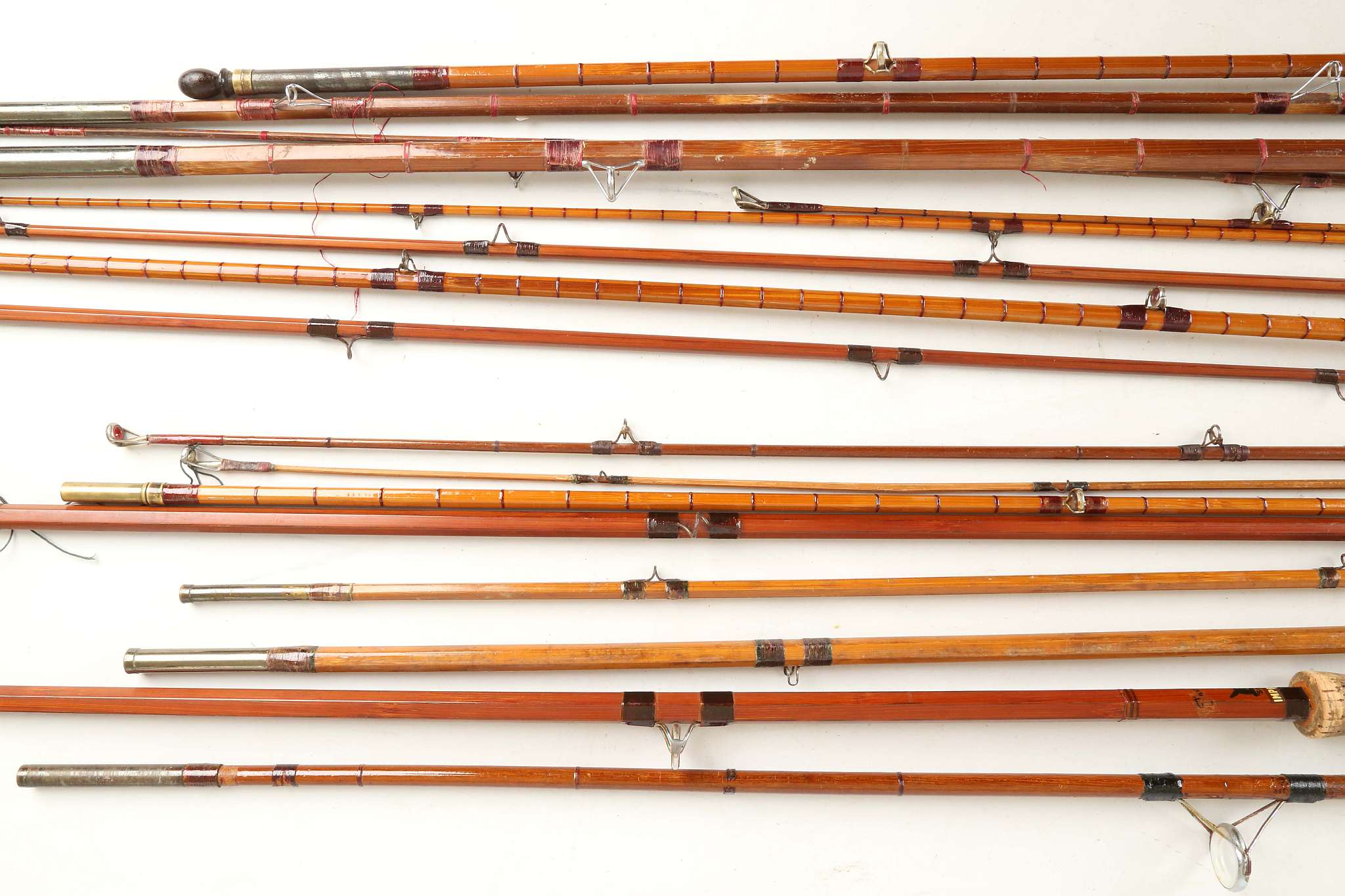 A selection of six collectable vintage rods that include a J.S. Sharp split cane three peice fly rod - Image 3 of 4