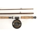 A 'Shakespeare Golden Fly Salmon, 1732, 390 carbon three piece fly rod, 'Aftma 8/10', 13ft, together