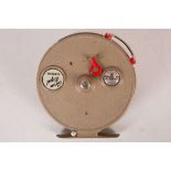 A Grice & Young Ltd, 'Avon Royal Supreme' 4½" ventilated centre pin, long trotting reel with red