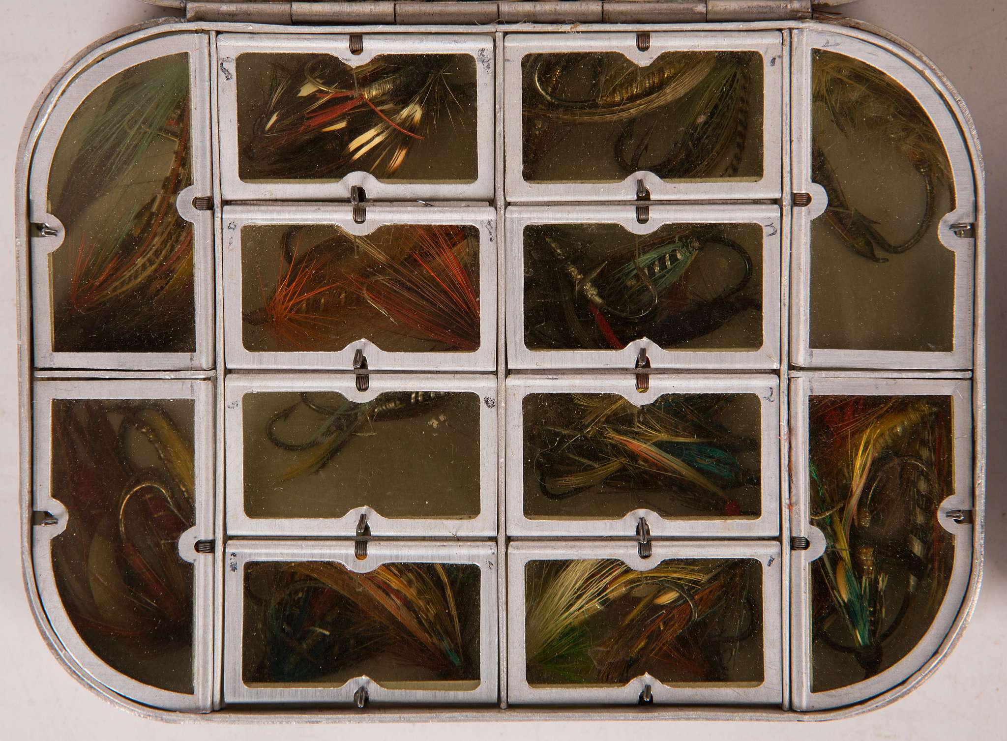 Two Wheatly metal fly boxes and contents, comprising in one box a collection of salmon flies and - Image 4 of 4