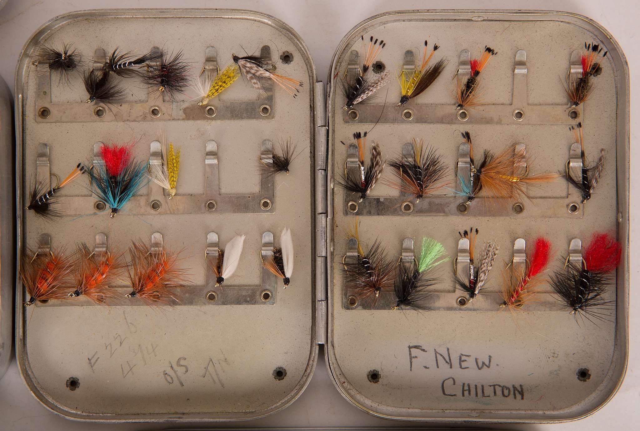 Two Wheatley metal fly boxes and contents of wet and dry flies, a metal box of dry flies for - Image 2 of 5