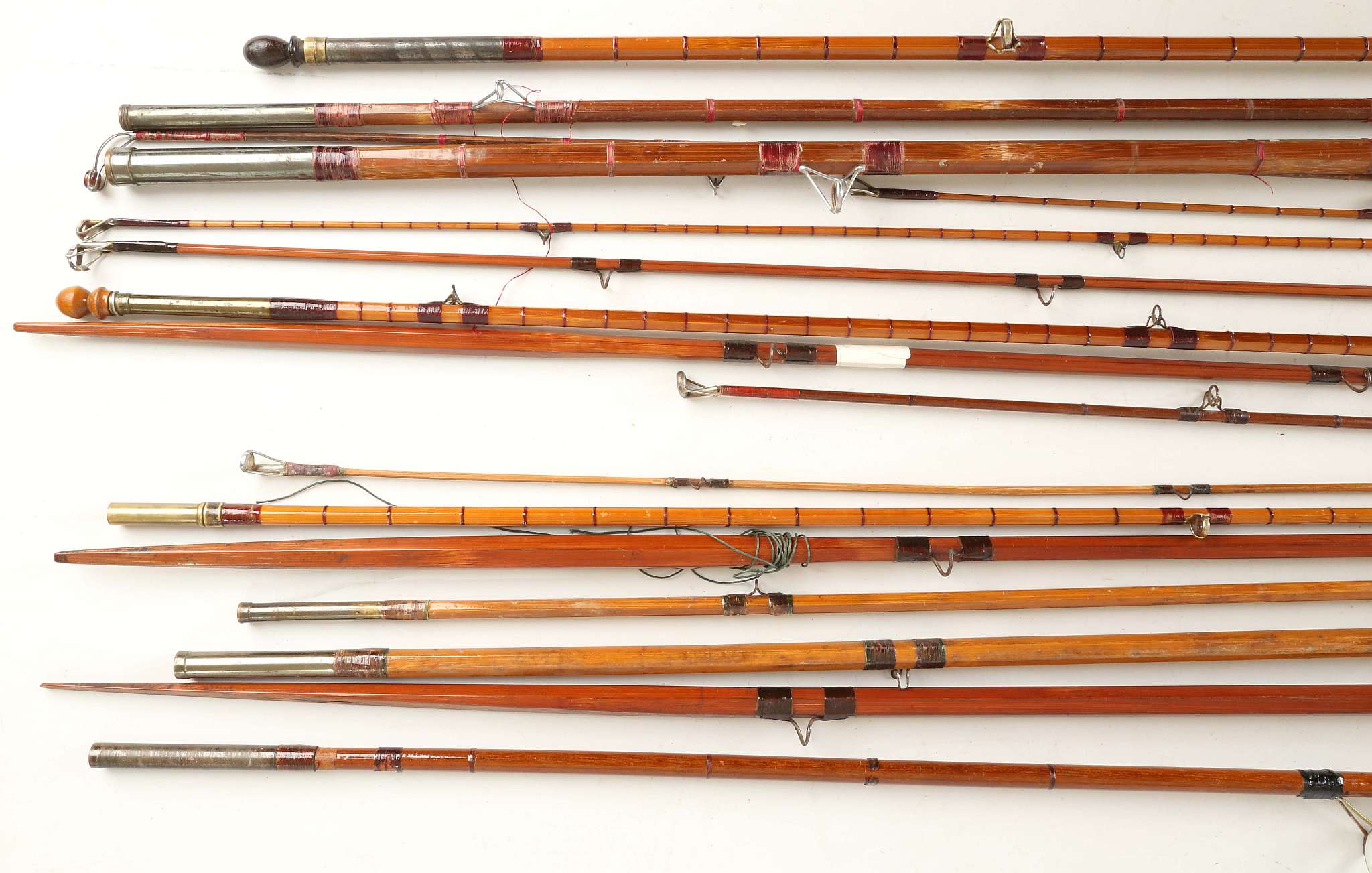 A selection of six collectable vintage rods that include a J.S. Sharp split cane three peice fly rod - Image 4 of 4