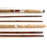 Two Bruce and Walker three piece hollow 'glass' salmon rods, one is 'Cairngorm', the other the '