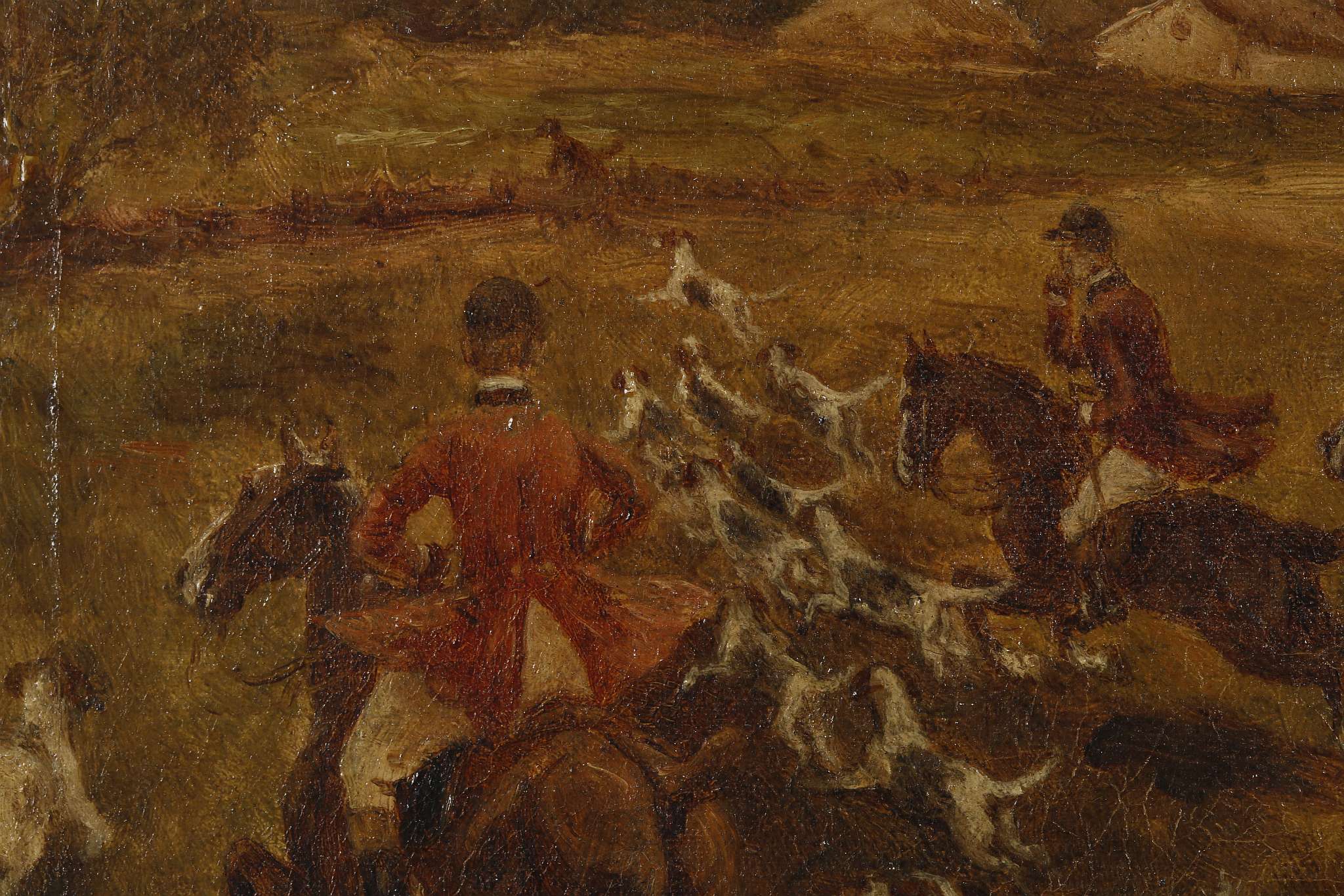 E. Wass, late 19th Century English, a set of four oil on canvas hunting scenes, each one signed, all - Image 20 of 23