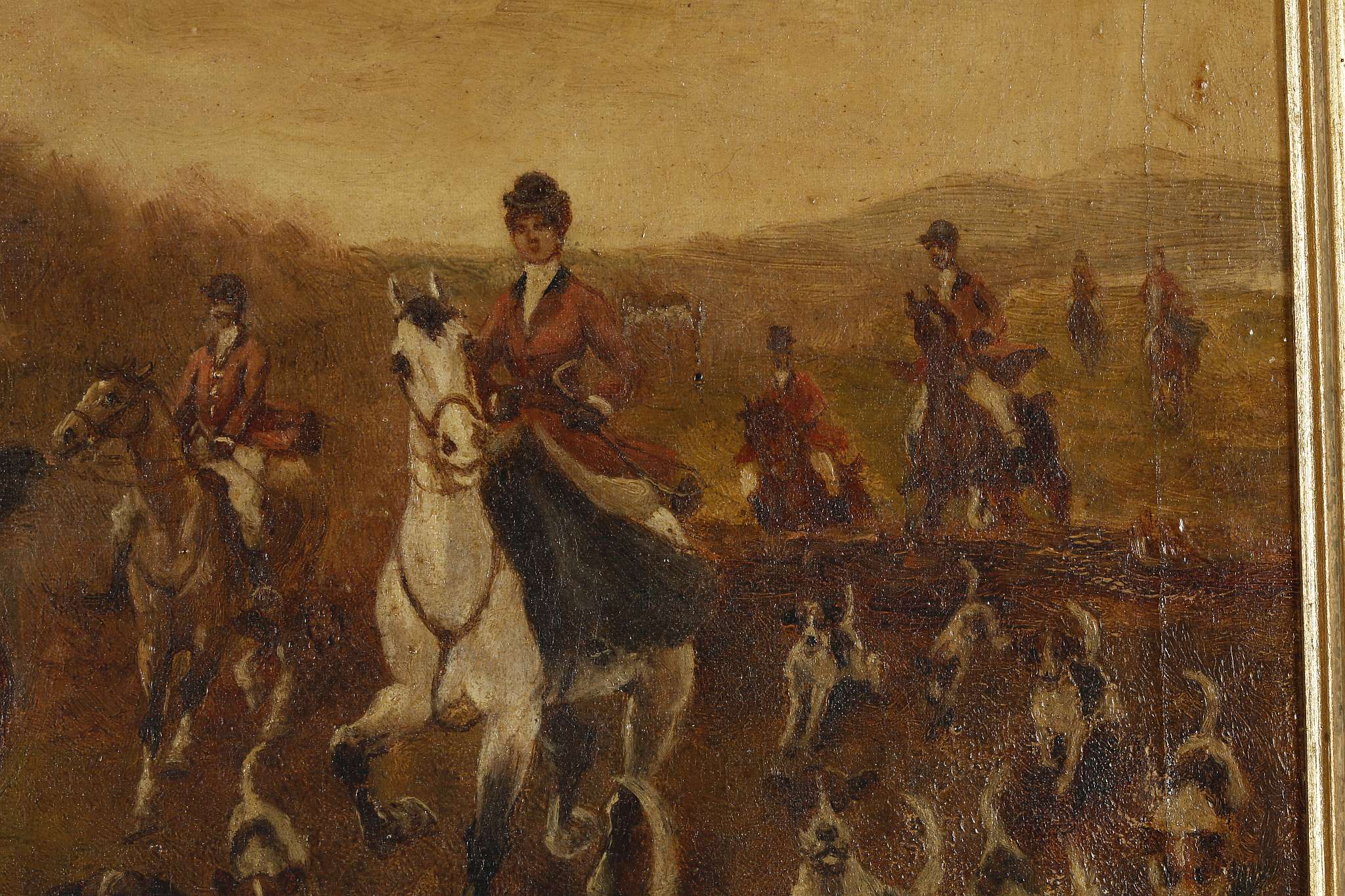 E. Wass, late 19th Century English, a set of four oil on canvas hunting scenes, each one signed, all - Image 16 of 23