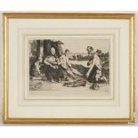 William Strang R.A.I. 1859-1921, 'The Wayfarer', etching, 1883, a good impression, signed in the