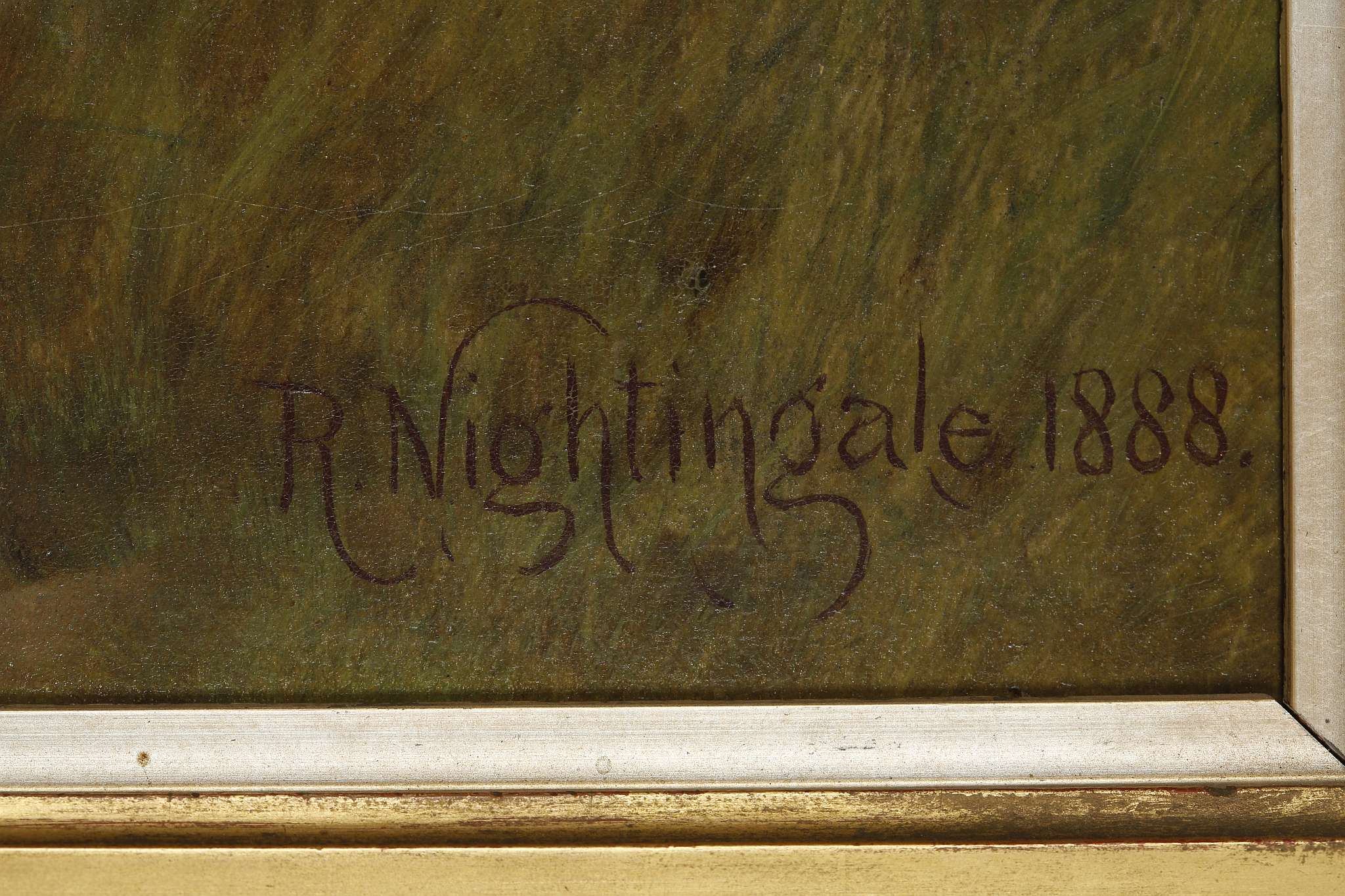 Robert Nightingale 1815-1895, 'Uninvited', oil on - Image 2 of 8
