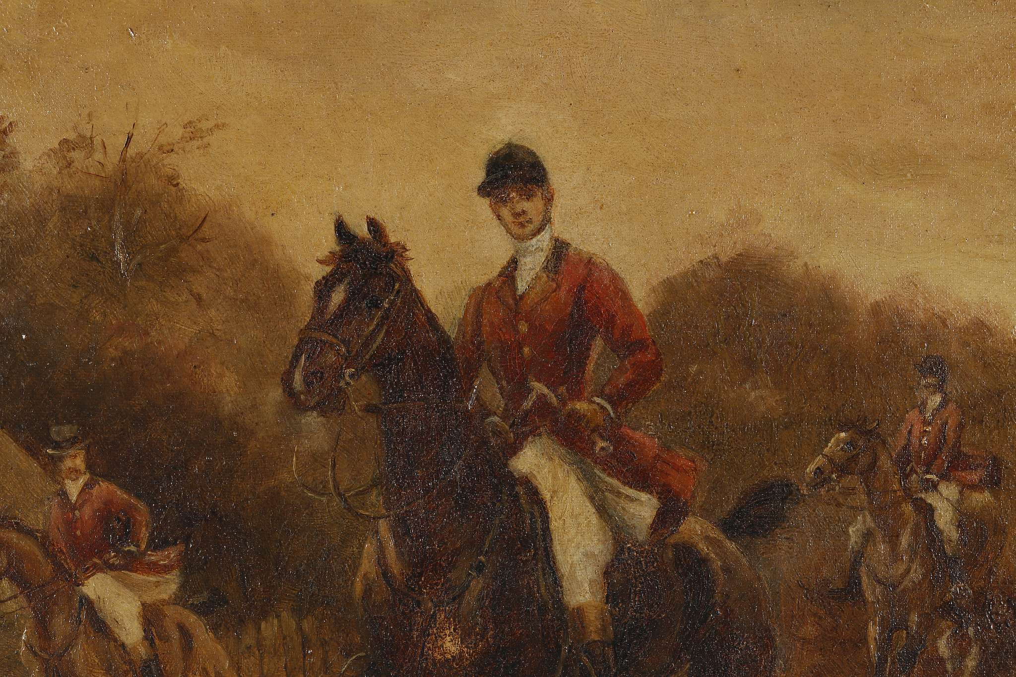 E. Wass, late 19th Century English, a set of four oil on canvas hunting scenes, each one signed, all - Image 15 of 23