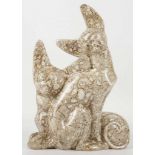 A Mougin Brothers (Nancy) figure of two foxes, mid