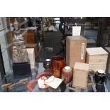 A small quantity of oriental items, including Japanese vases, lacquer wares and a carved figure of