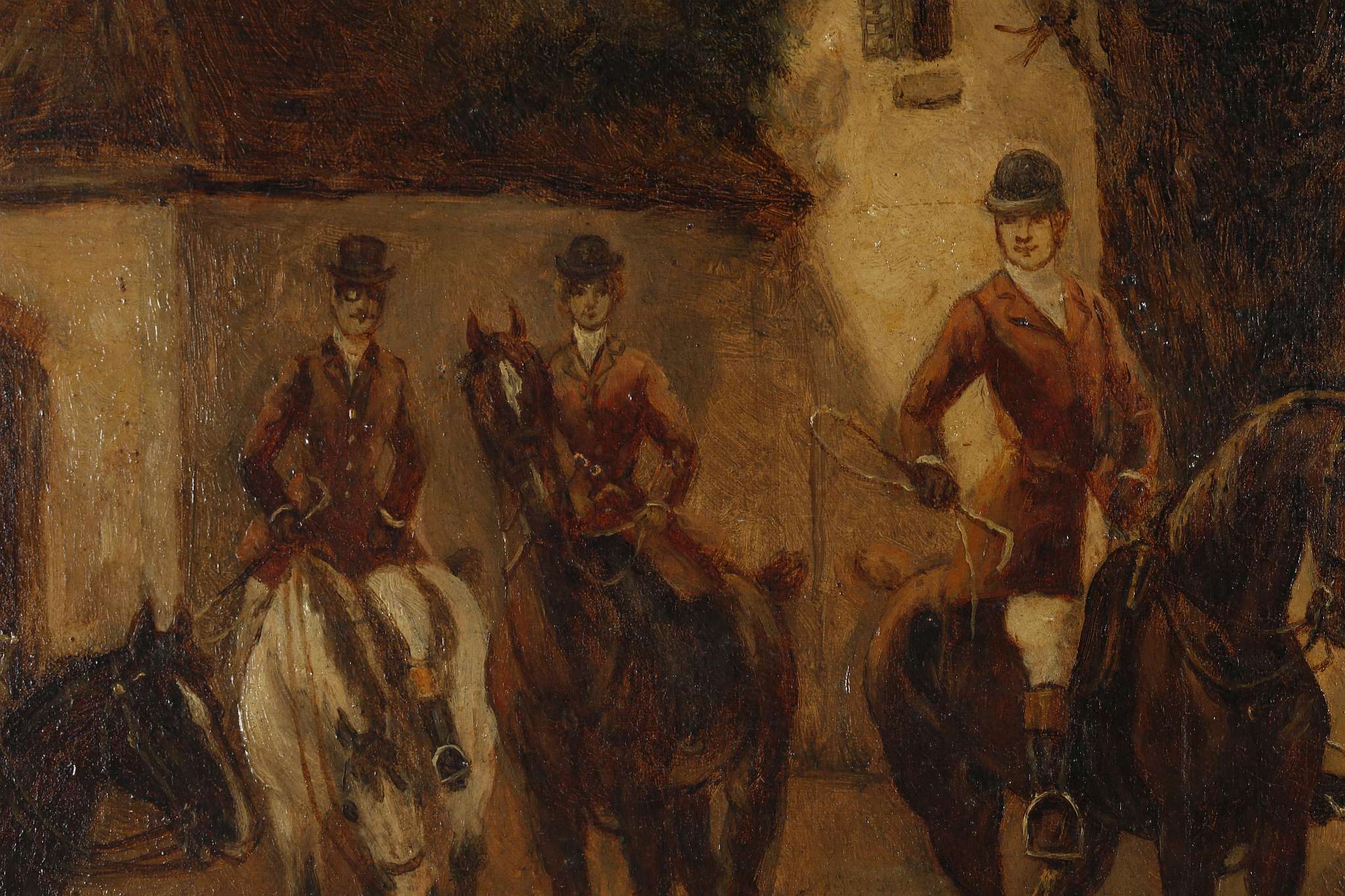 E. Wass, late 19th Century English, a set of four oil on canvas hunting scenes, each one signed, all - Image 11 of 23