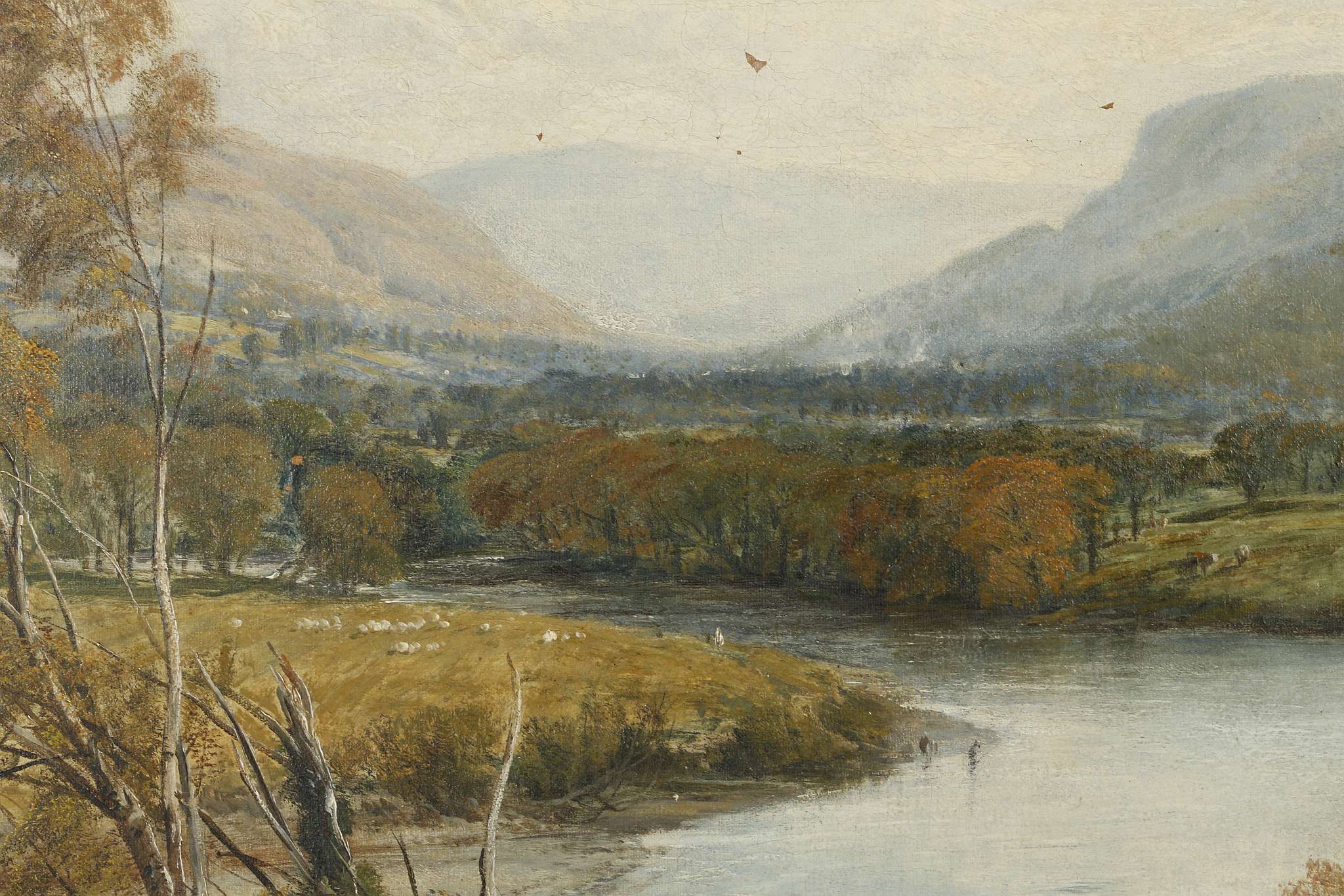 Frederick William Hulme 1816-1884, 'River Landscape', oil on canvas, signed lower right and dated - Image 4 of 13