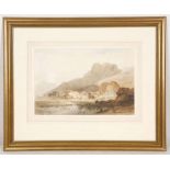 Louis Haghe 1806-1885, 'A Village in the Landscape', watercolour, signed lower left, mounted and