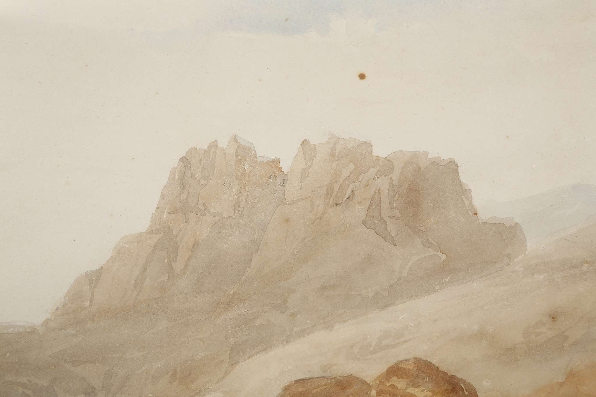Louis Haghe 1806-1885, 'A Village in the Landscape', watercolour, signed lower left, mounted and - Image 3 of 7