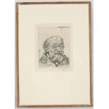 Ludwig Meidner 1884-1966, 'Portrait of Professor Eugen Goldstein', etching on wove paper, 1921,