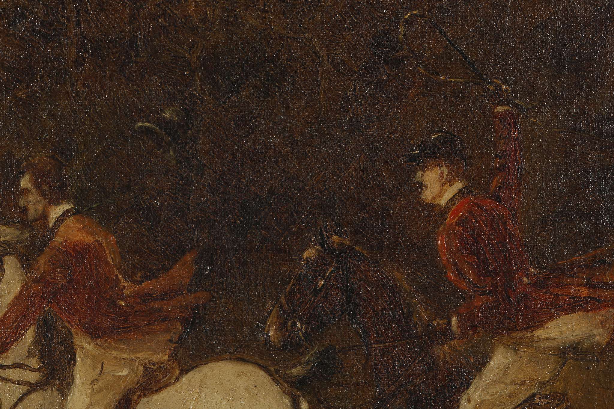 E. Wass, late 19th Century English, a set of four oil on canvas hunting scenes, each one signed, all - Image 21 of 23