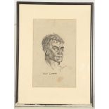 Tom Cooper, 20th Century British, 'Portrait of Wolf Larsen', charcoal on buff paper, a study of