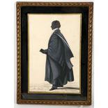 Merryweather, mid 19th Century English, 'A Silhouette Painted Portrait of a School Master',