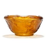 A PEKING GLASS STYLE BOWL DECORATED WITH BOYS. 6.5cm H. 料器童子碗