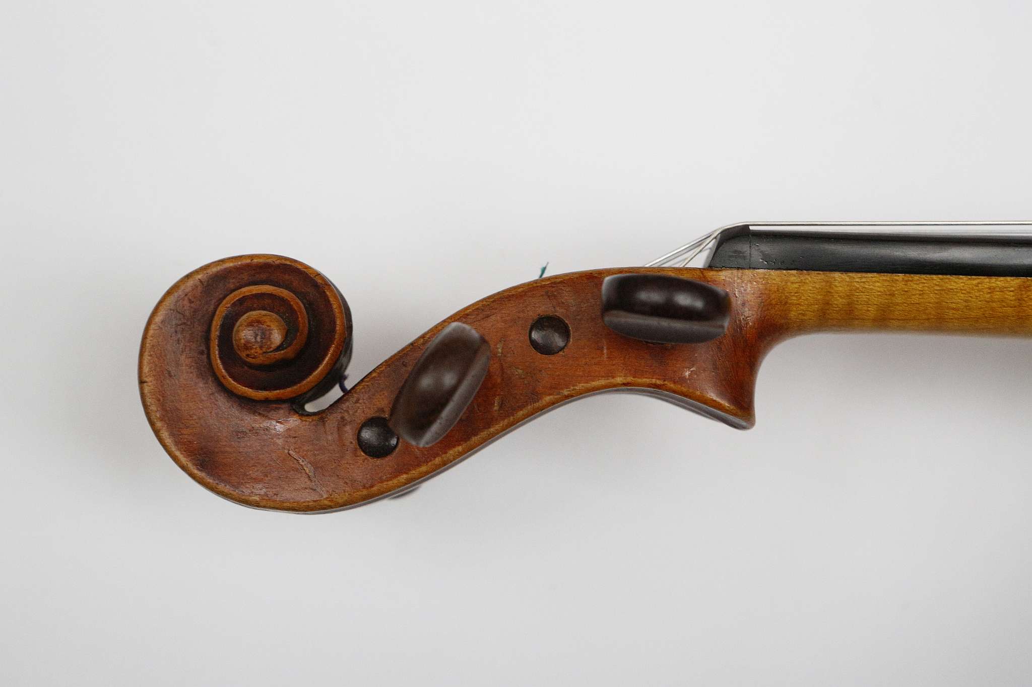 A German violin c.1910, (Karl ad Fritsche, Zitau), with E string, fine tuner on ebony tail piece and - Image 4 of 6