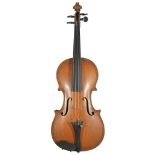 A good early 19th Century, Claude LeBlanc (LeBlanc Aine) Mirecourt violin, with carved scrolling peg